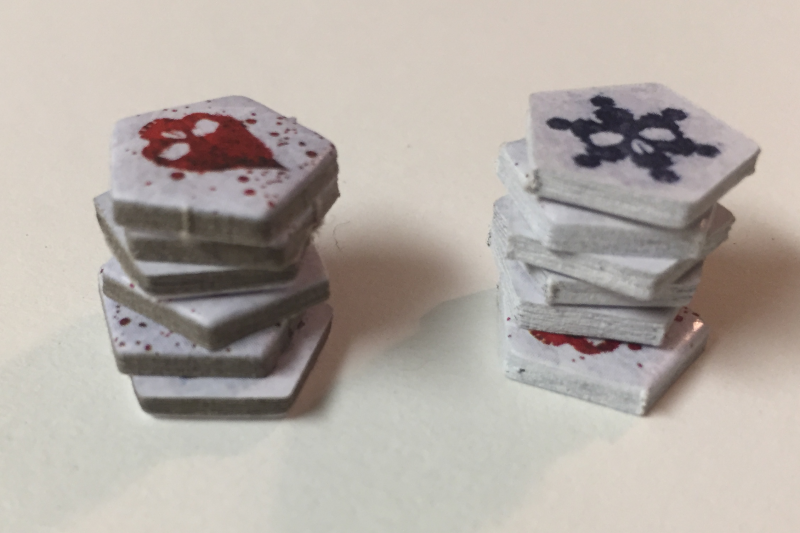 Dead of Winter Wound Tokens - Side by side