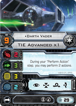 X-Wing Darth Vader Pilot Card